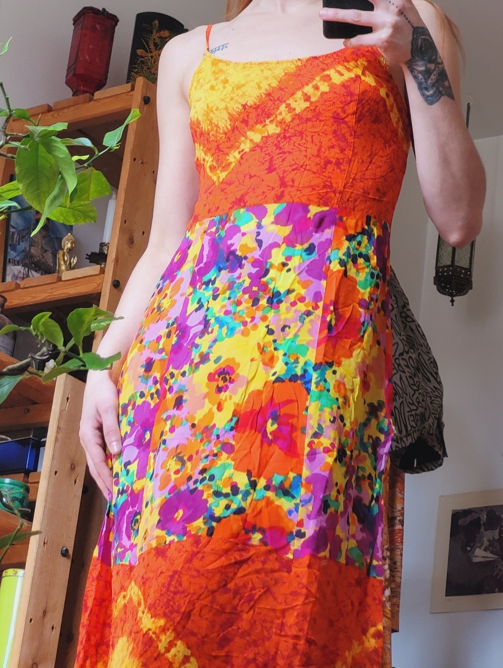 Aquasuit By La Perla Vintage Beach Coverup Floral Multicolor Midi Dress - Xs-s - Picture 2 of 11